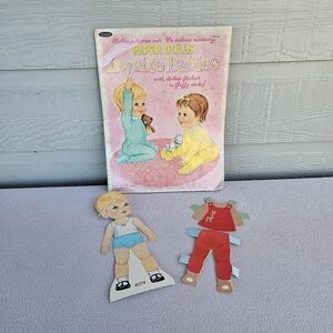 VTG Whitman Playmates Paper Dolls Loveable Babies 1966 USA Made